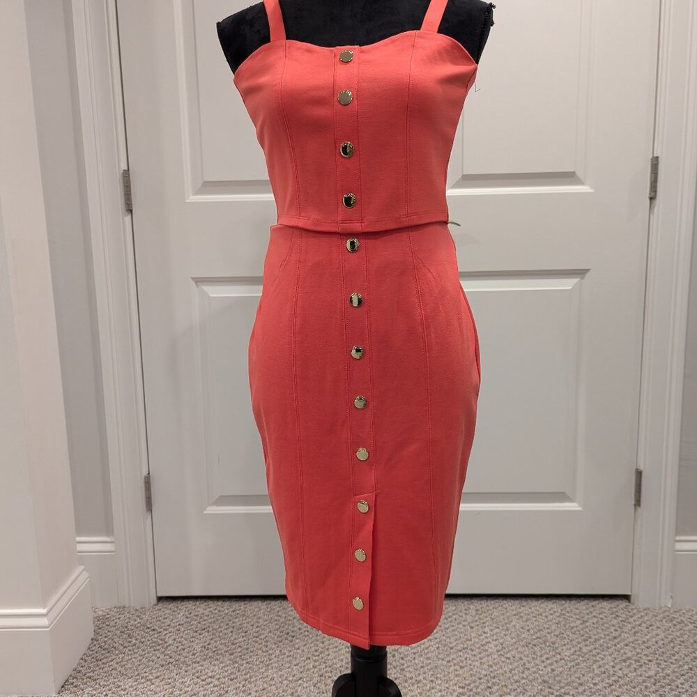 BEBE Coral Corset Tank Top Pencil Skirt Set XS